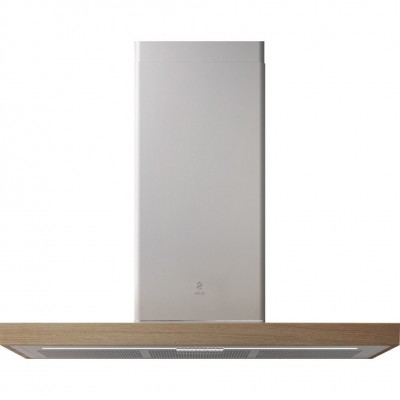 Hotte îlot Elica Bio 120 cm blanc + bois de chêne naturel
