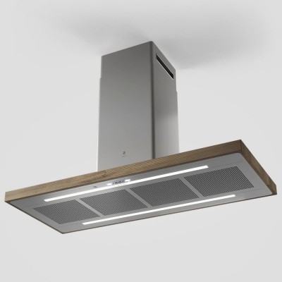 Elica Bio island  Island hood vent 120 cm white + natural oak wood