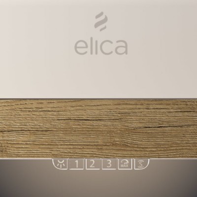 Hotte îlot Elica Bio 120 cm blanc + bois de chêne naturel