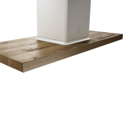 Hotte îlot Elica Bio 120 cm blanc + bois de chêne naturel