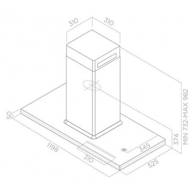 Elica Bio island  Island hood vent 120 cm white + natural oak wood