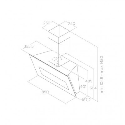 Elica Bloom-s hotte murale 85 cm gres dekton