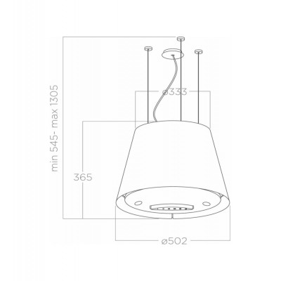 Elica Easy ux island hood 50 cm stainless steel