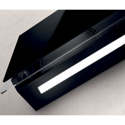 Elica Elle hotte murale inclinée 80 cm verre noir