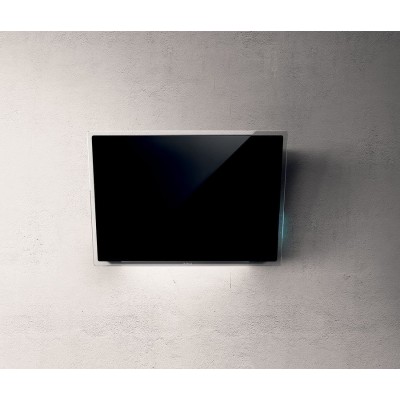 Elica Elle hotte murale inclinée 80 cm verre noir