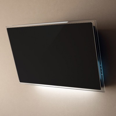 Elica Elle hotte murale inclinée 80 cm verre noir