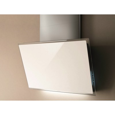Elica Elle  Inclined wall mounted hood vent 80cm white glass
