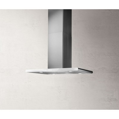 Elica Galaxy hotte îlot 90 cm acier inoxydable + verre blanc