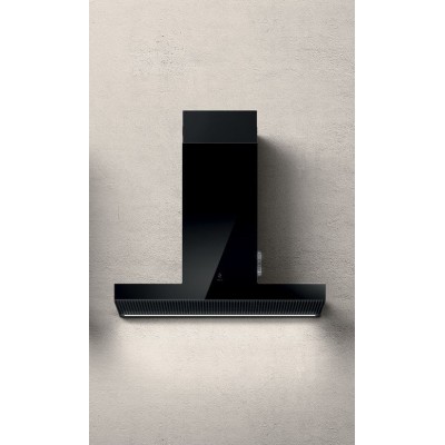 Campana mural Elica Haiku 90 cm cristal negro
