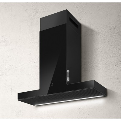 Campana mural Elica Haiku 90 cm cristal negro