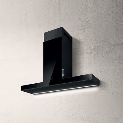Campana de pared Elica Haiku 120 cm cristal negro