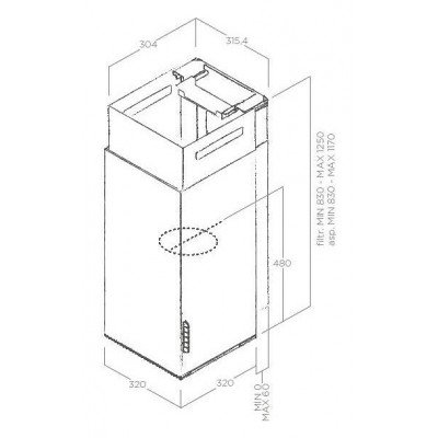 Elica Haiku 35 wall hood 32 cm stainless steel