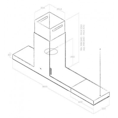 Elica Haiku island  Island hood vent 180cm white