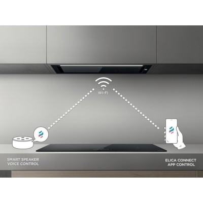 Elica Hidden 2.0 hotte sous meuble encastrable 60 cm verre noir