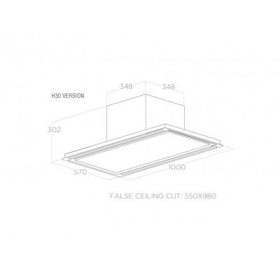 Elica Hilight-X campana de techo empotrada 100 cm h 30 blanco