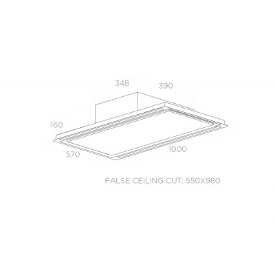 Elica Hilight-X hotte de plafond encastrable 100 cm h 16 acier inoxydable