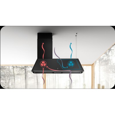 Elica Ikona maxxi pure hotte îlot 120 cm acier inoxydable