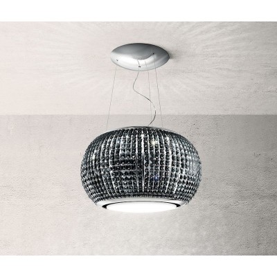 Elica Interstellar campana isla 65 cm cristal negro