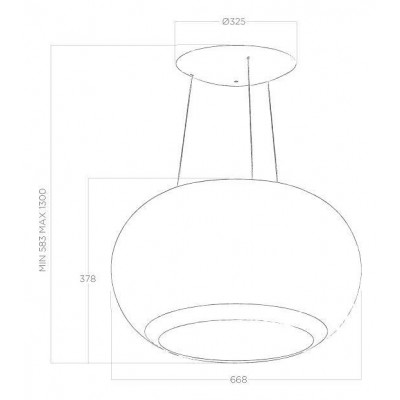 Elica Interstellar  Campana de isla vidrio negro de 65cm