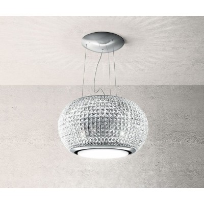 Elica Hotte îlot Interstellar 65 cm acier inoxydable + verre