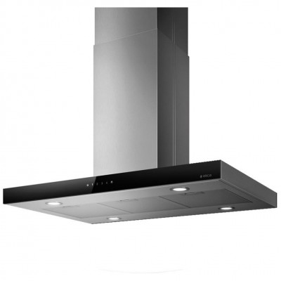 Elica Joy island hood 90 cm stainless steel - black glass