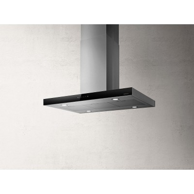 Elica Joy island hood 90 cm stainless steel - black glass