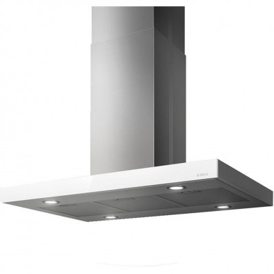 Elica Joy island  Island hood vent 90 cm stainless steel - white glass