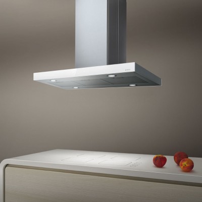 Elica Joy island cappa isola 90 cm inox - vetro bianco