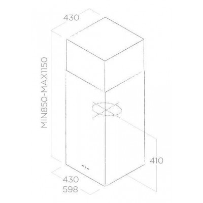 Elica Kuadra island cappa isola 43 cm acciaio inox
