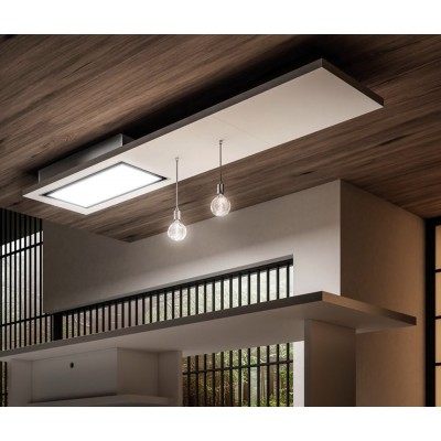 Elica Lullaby ceiling extractor hood + shelf 200 cm white wood