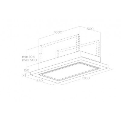 Elica Lullaby filtering ceiling hood + shelf 200 cm white wood