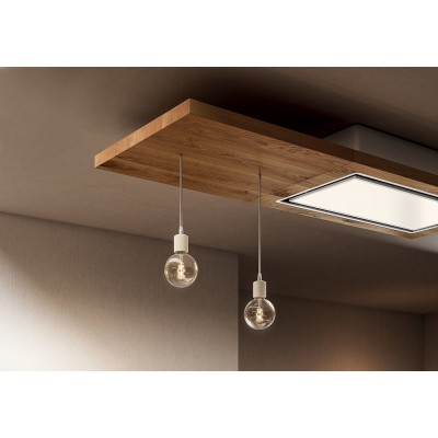 Hotte plafond filtrante Elica Lullaby + étagère en bois de chêne 200 cm