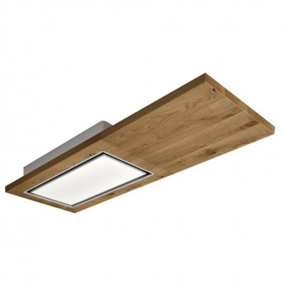 Hotte aspirante plafond Elica Lullaby + étagère en bois de chêne 200 cm