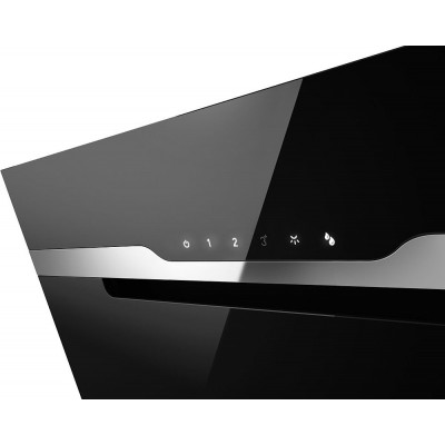 Elica Majestic no drip inclined wall hood 90 cm black glass