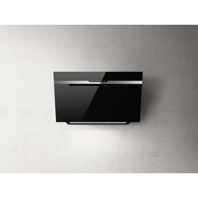 Elica Majestic no drip inclined wall hood 90 cm black glass