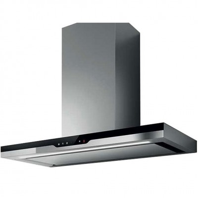 Elica Météorite hotte murale 90 cm acier inoxydable + verre noir