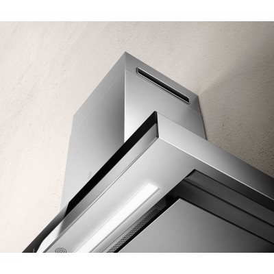 Elica Météorite hotte murale 90 cm acier inoxydable + verre noir