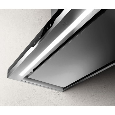 Elica Météorite hotte murale 90 cm acier inoxydable + verre noir
