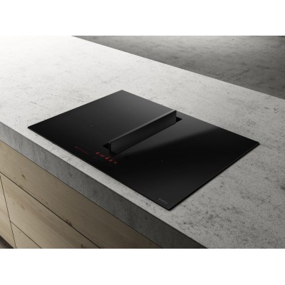 Elica Nikolatesla fit bl/a/72 Induktionskochfeld, integrierte Dunstabzugshaube, 70 cm, schwarzes Glas