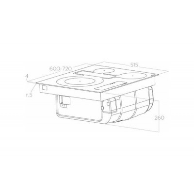 Elica Nikolatesla fit 3z bl/a/72 induction hob integrated hood 70 cm black