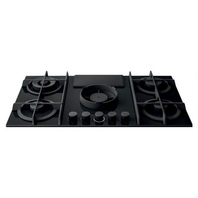 Elica Nikolatesla flame bl/a/88 table de cuisson à gaz avec hotte intégrée 90 cm verre noir