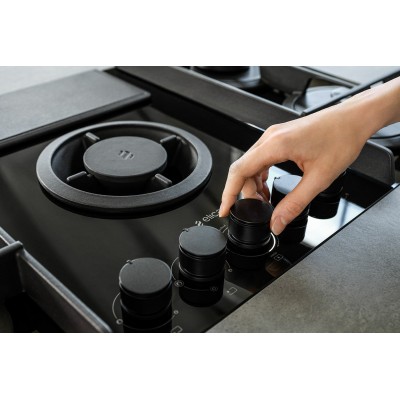 Elica Nikolatesla flame bl/a/88 table de cuisson à gaz avec hotte intégrée 90 cm verre noir