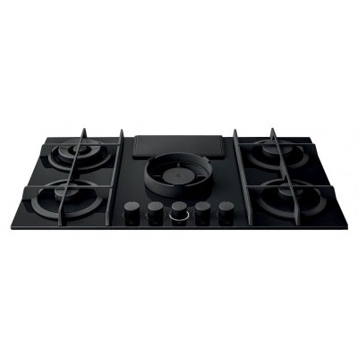 Elica Nikolatesla flame bl/f/88 placa de gas con campana integrada 90 cm cristal negro