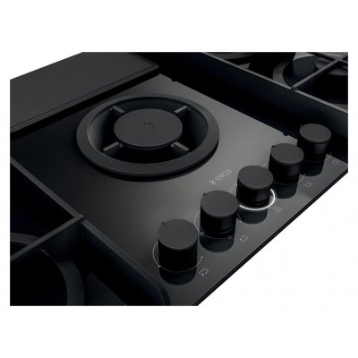 Elica Nikolatesla flame bl/f/88 placa de gas con campana integrada 90 cm cristal negro