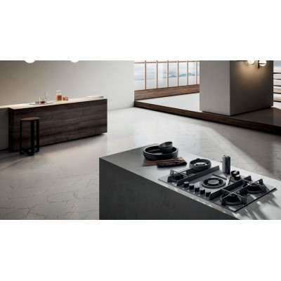 Elica Nikolatesla flame gr/f/88 table de cuisson à gaz avec hotte intégrée 90 cm verre gris