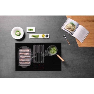 Elica Nikolatesla libra bl/a/83 induction hob integrated hood 85 cm black glass