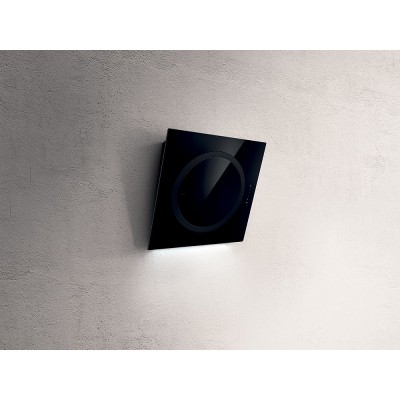 Campana mural inclinada Elica Om air 75 cm cristal negro