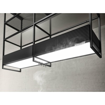 Hotte îlot supérieure Elica Open swift supérieure + étagères en verre extra clair 160 cm