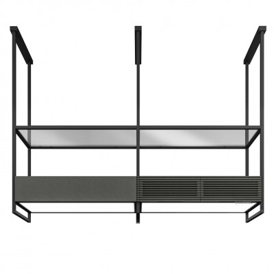 Hotte îlot supérieure Elica Open swift supérieure + étagères en verre extra clair 160 cm