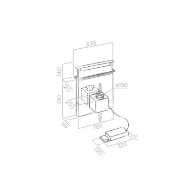 Elica Pandora bl/f/90 Downdraft-Bodenhaube 90 cm, schwarzes Glas